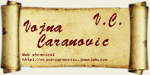 Vojna Caranović vizit kartica